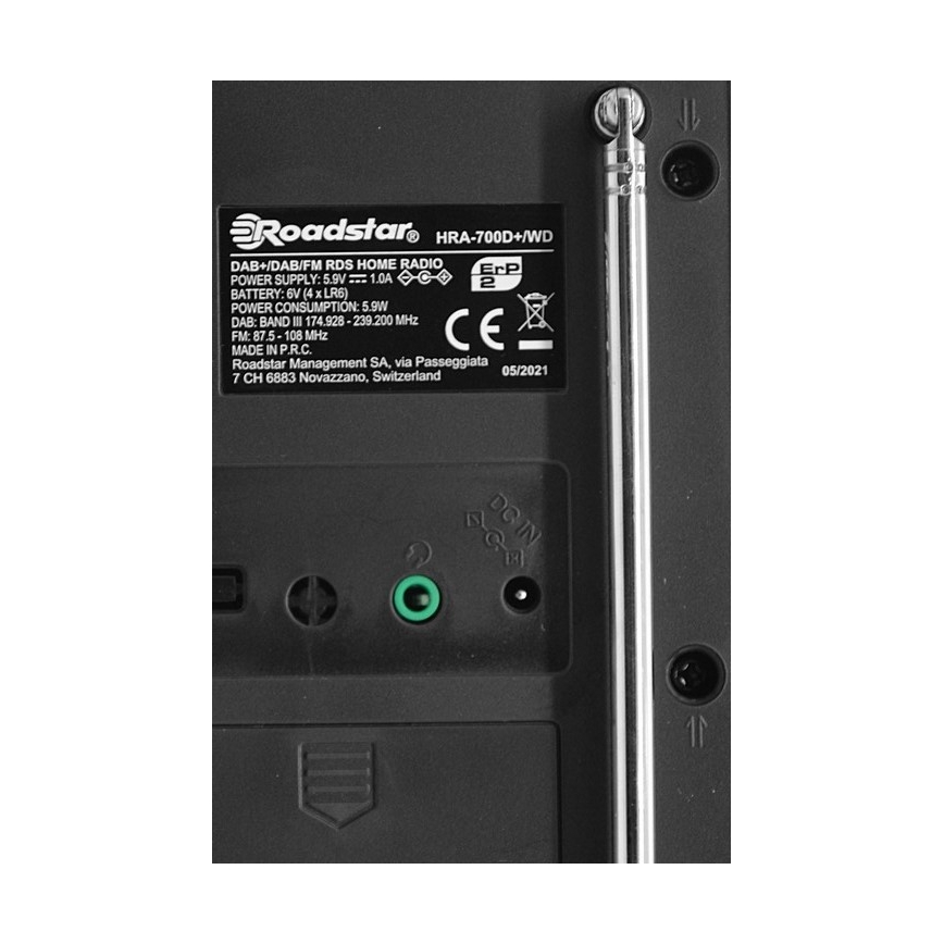 Roadstar HRA-700D+/WD - Radio z DAB+, FM in vgrajeno budilko 16W/230V/4xAA