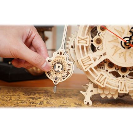 RoboTime - 3D lesena mehanična sestavljanka Owl clock