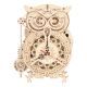 RoboTime - 3D lesena mehanična sestavljanka Owl clock
