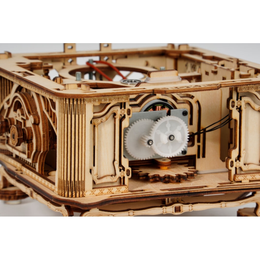 RoboTime - 3D lesena mehanska sestavljanka Gramofon (električni pogon)