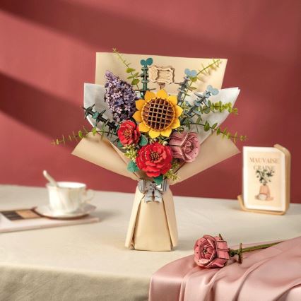 RoboTime - 3D lesena sestavljanka Bouquet