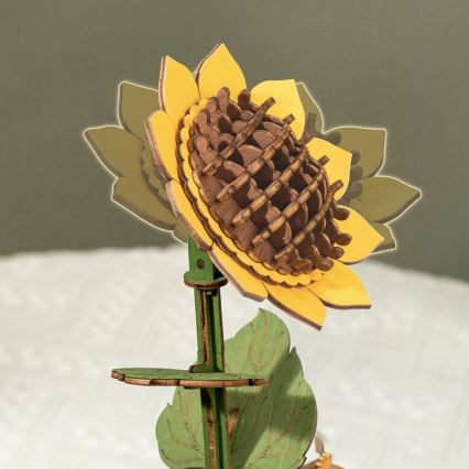 RoboTime - 3D lesena sestavljanka Bouquet