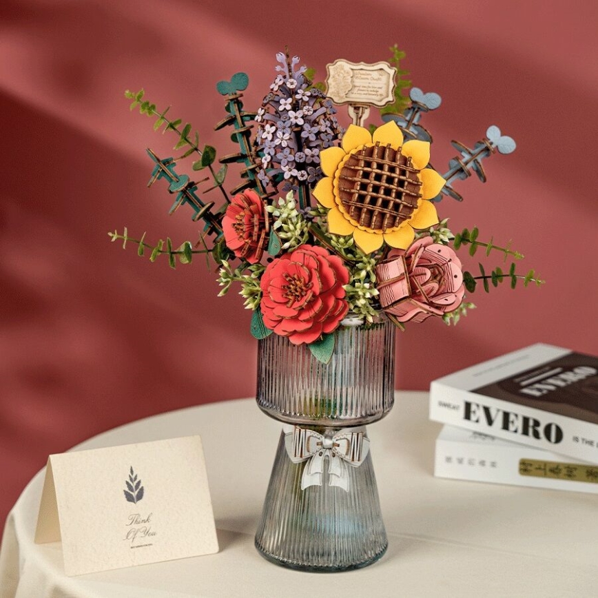 RoboTime - 3D lesena sestavljanka Bouquet