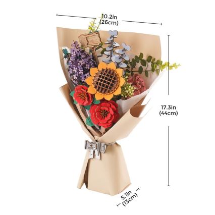 RoboTime - 3D lesena sestavljanka Bouquet