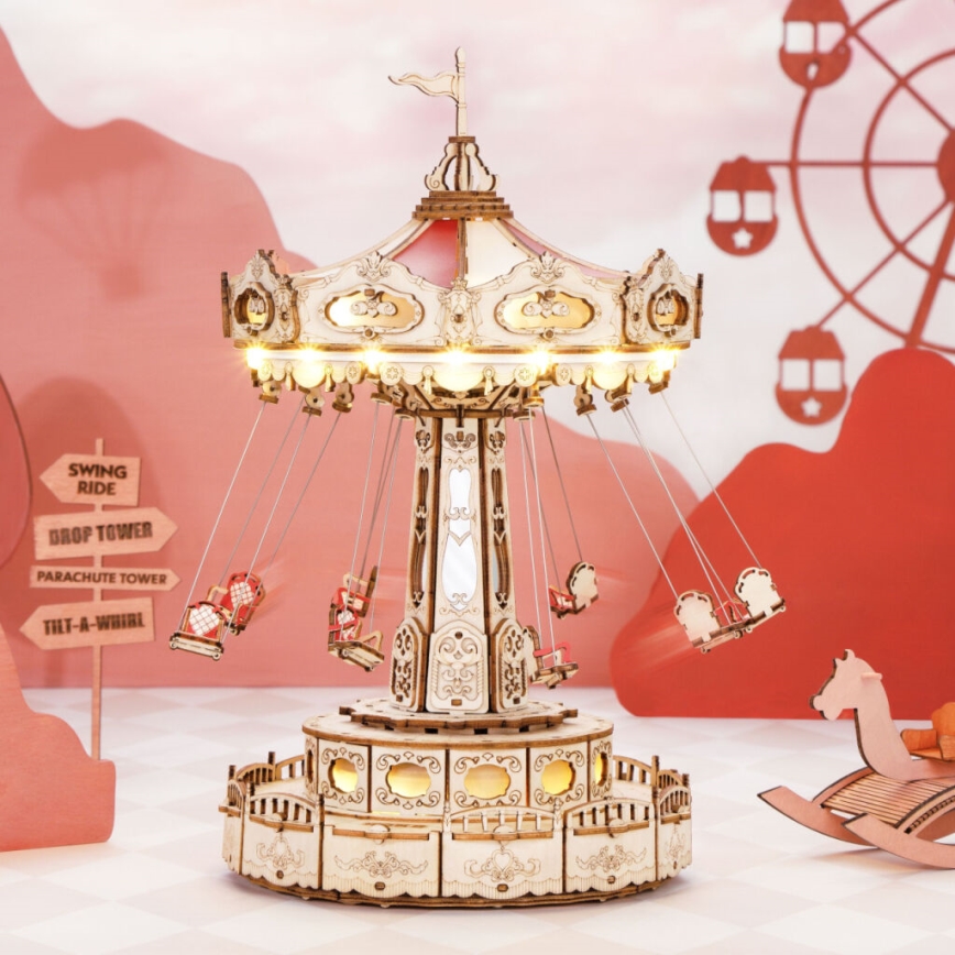 RoboTime - 3D sestavljanka z glasbeno skrinjico Chain carousel