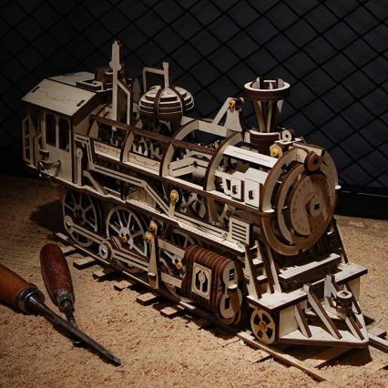 RoboTime - 3D wooden mechanical puzzle Steam locomotive