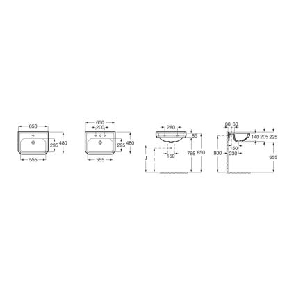 Roca A3270A1000 - Stenski umivalnik CARMEN 65x48 cm keramika/bela