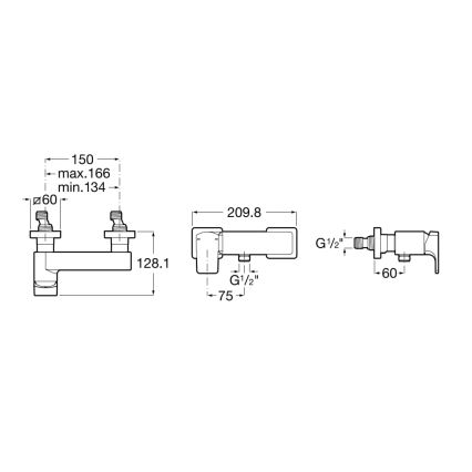 Roca A5A2D01C00 - Tuš baterija L90 sijajni krom