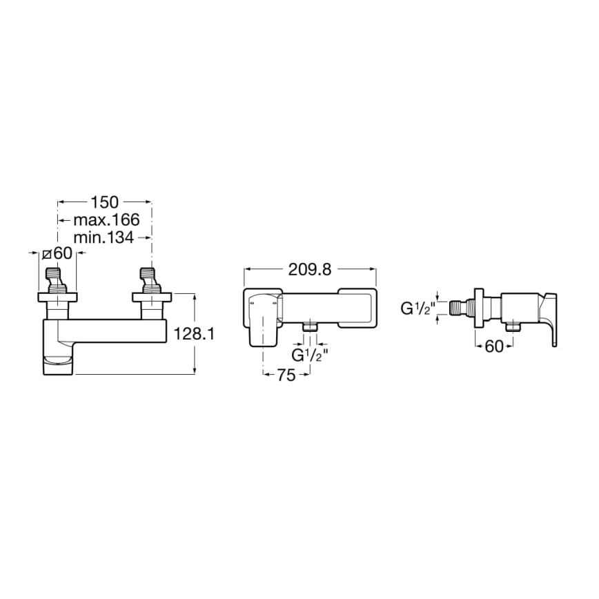 Roca A5A2D01C00 - Tuš baterija L90 sijajni krom