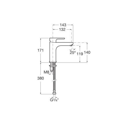 Roca A5A3B09C00 - Pipa za umivalnik L20 17,1 cm, sijajni krom