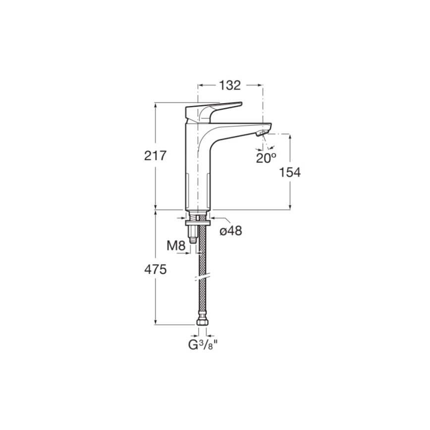 Roca A5A3D90C00 - Mešalna pipa za umivalnik ATLAS 21,7 cm sijajni krom