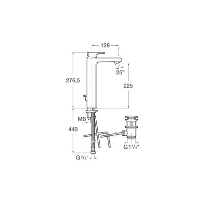 Roca A5A3G01C00 - Mešalna baterija za umivalnik + izliv L90 27,6 cm sijajni krom
