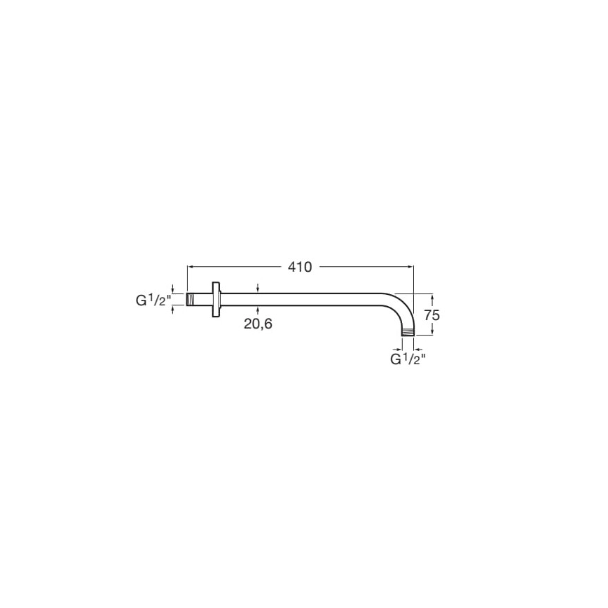 Roca A5B0250C00 - Ramo za prho RAINDREAM 40 cm poliran krom