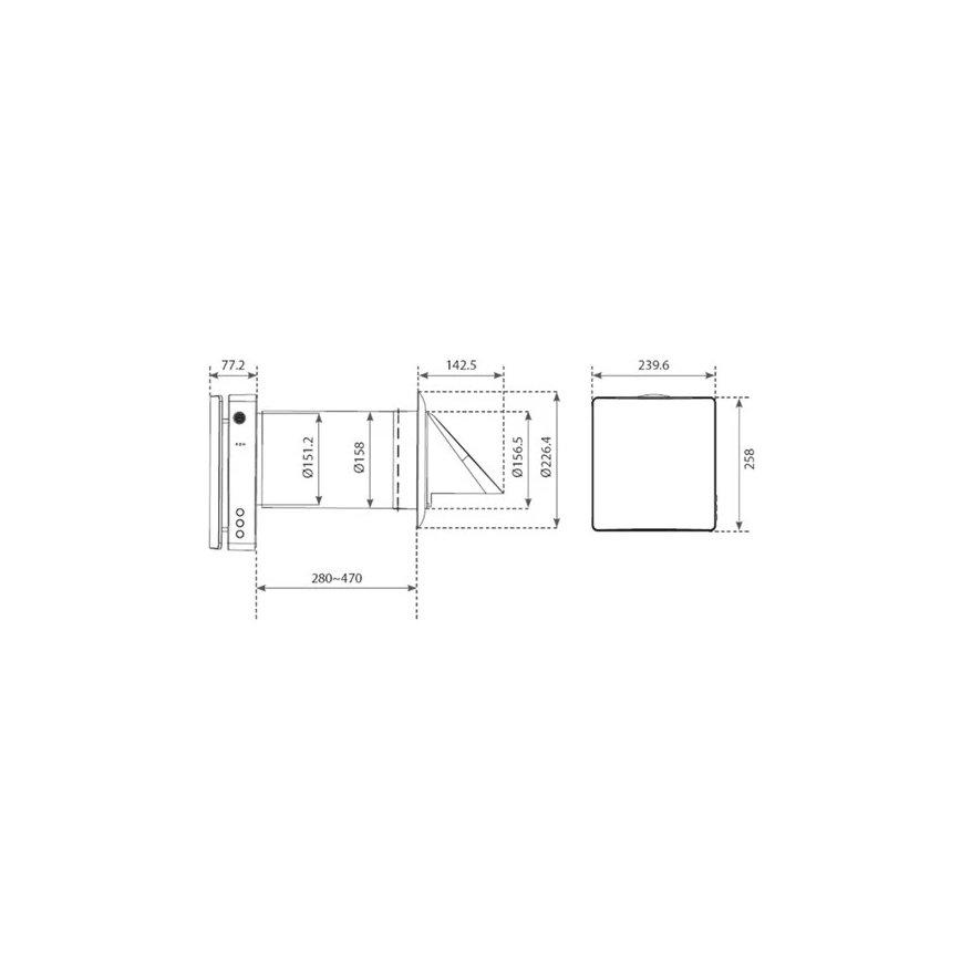 Room heat recovery unit 12W Wi-Fi Tuya + Daljinski upravljalnik