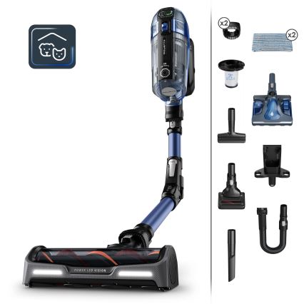 Rowenta - Palični sesalnik z mopom X-FORCE FLEX ANIMAL AQUA AUTO 3v1 480W/32,4V 2500 mAh modra