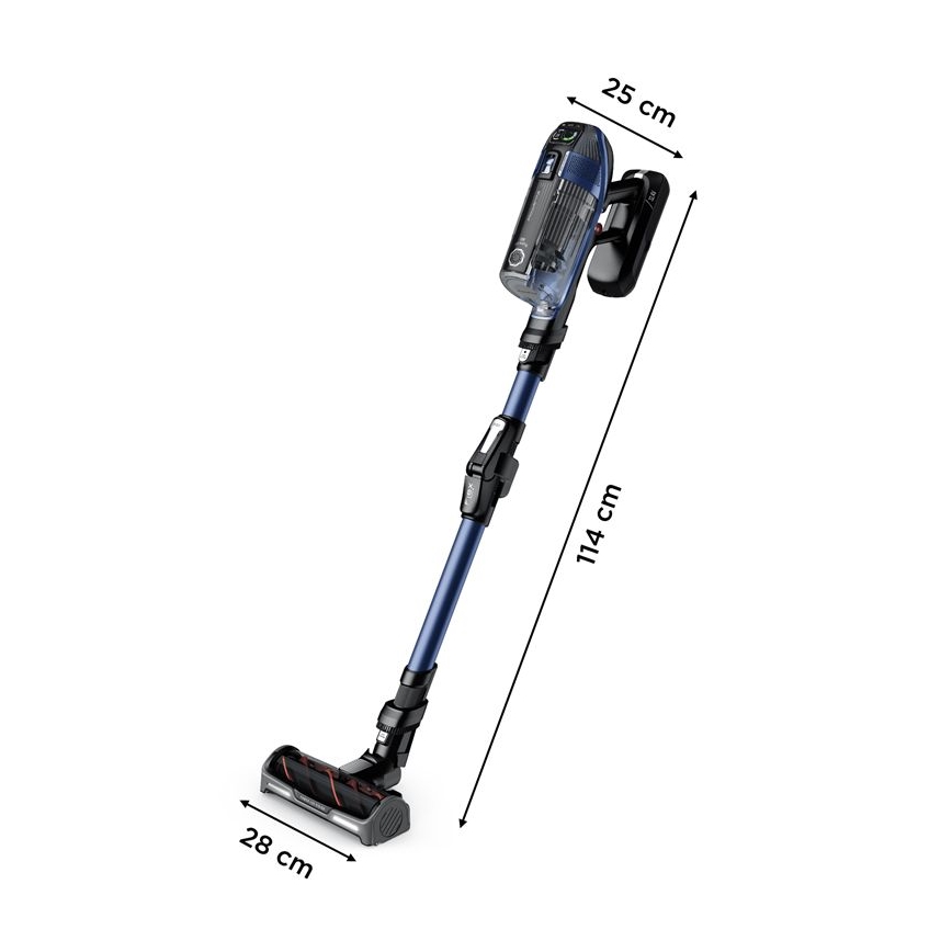 Rowenta - Palični sesalnik z mopom X-FORCE FLEX ANIMAL AQUA AUTO 3v1 480W/32,4V 2500 mAh modra