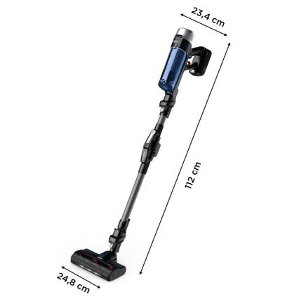 Rowenta - Palični sesalnik z mopom X-FORCE FLEX ANIMAL AQUA AUTO 4v1 250W/25,2V 2500 mAh črna/modra