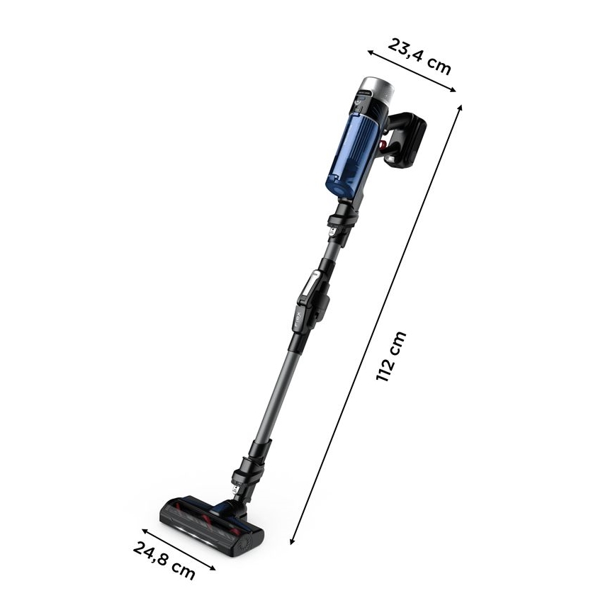 Rowenta - Palični sesalnik z mopom X-FORCE FLEX ANIMAL AQUA AUTO 4v1 250W/25,2V 2500 mAh črna/modra