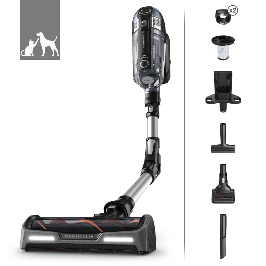 Rowenta - palični sesalnik 3 v 1 X-FORCE ANIMAL AUTO 480W/32,4V črn 2000 mAh