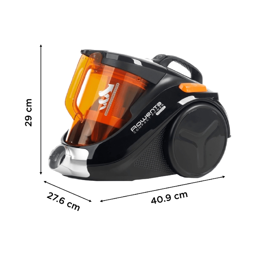Rowenta - Sesalnik brez vrečke COMPACT POWER 1,5l 750W/230V črna/oranžna