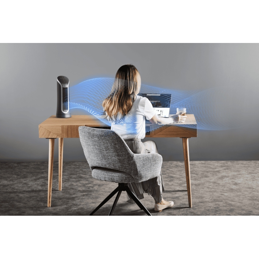 Rowenta - Stoječi ventilator EOLE COMPACT 30W/230V črna