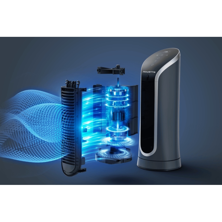 Rowenta - Stoječi ventilator EOLE COMPACT 30W/230V črna