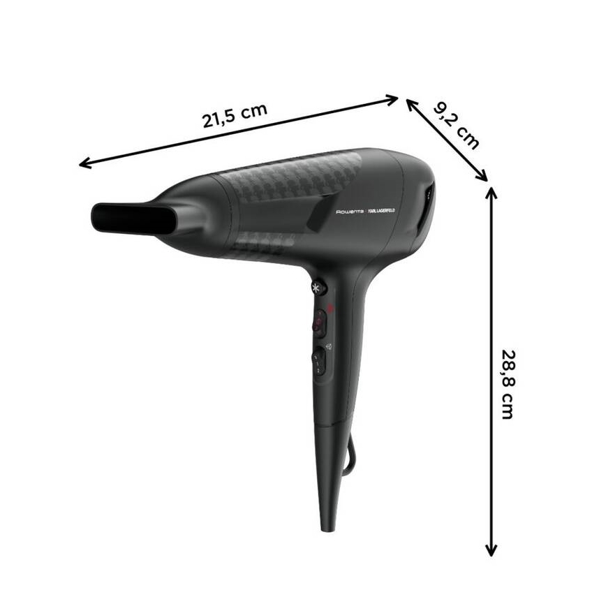 Rowenta - Sušilnik za lase KARL LAGERFELD STUDIO DRY 2100W/230V črna