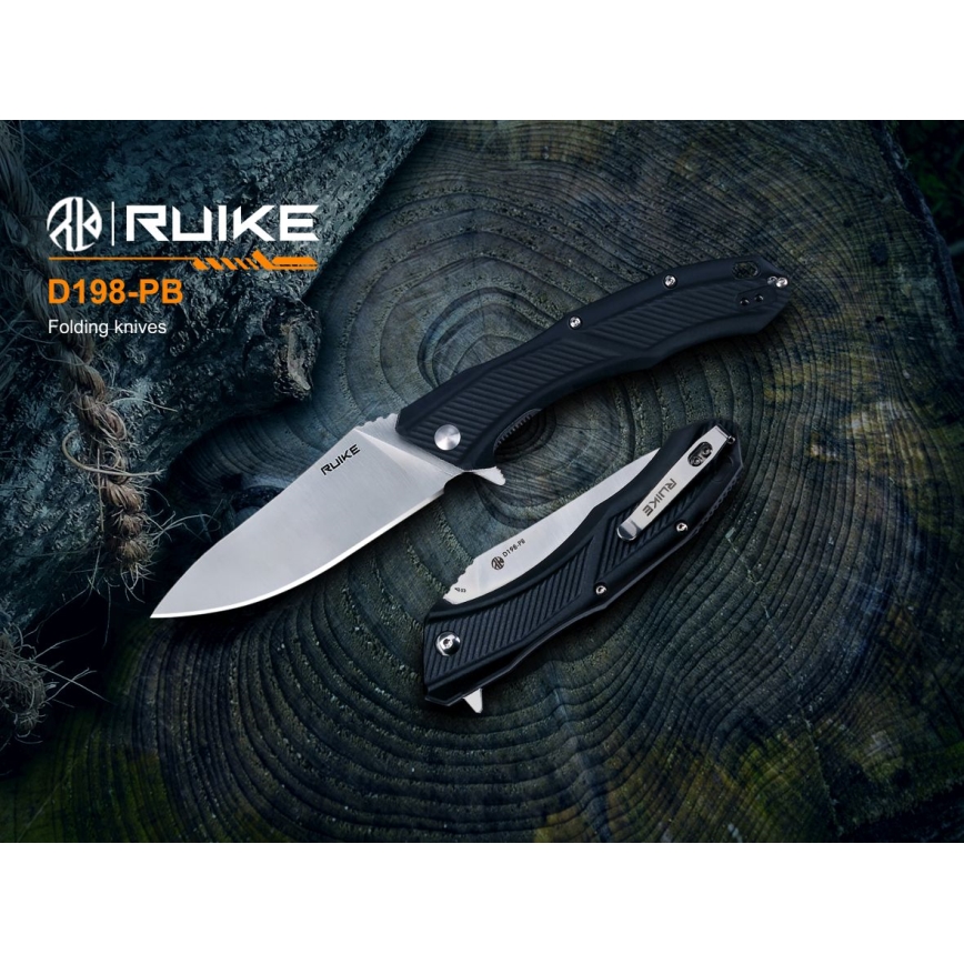 Ruike RUD198PB - Zložljiv žepni nož 23,1 cm črna