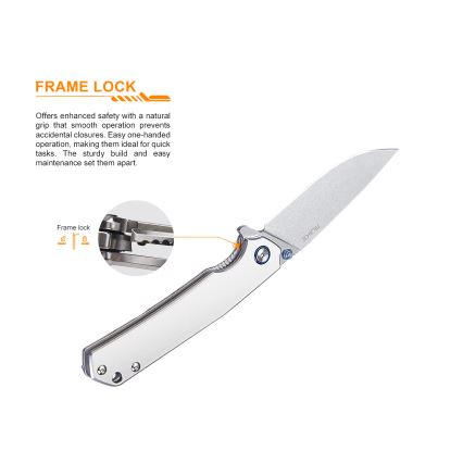 Ruike RUP801SF - Zložljiv žepni nož 20 cm srebrna