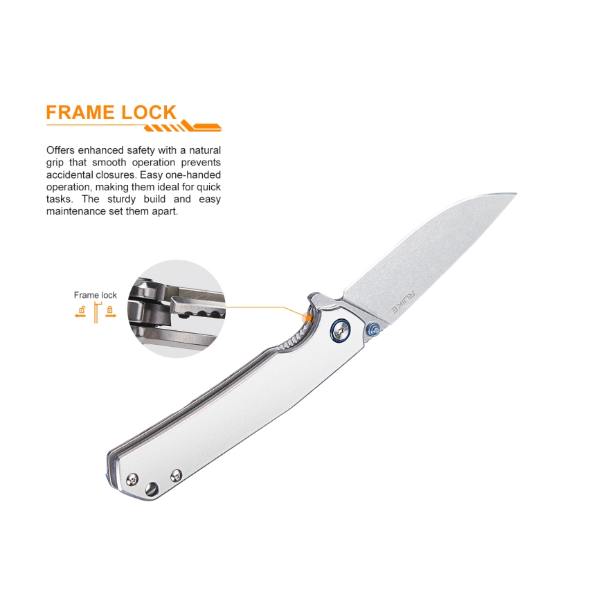 Ruike RUP801SF - Zložljiv žepni nož 20 cm srebrna