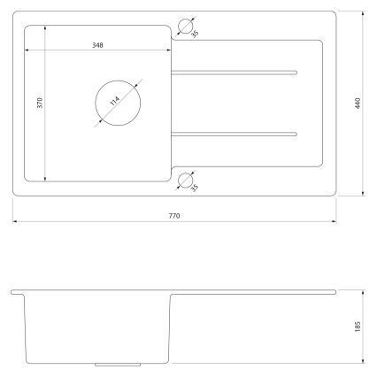 Samona - Kuhinjsko pomivalno korito SAMONA 77x44 cm, granit, bež