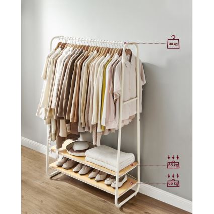 Samostoječi obešalnik LINEA, bela/rjava