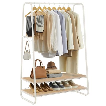 Samostoječi obešalnik LINEA, bela/rjava