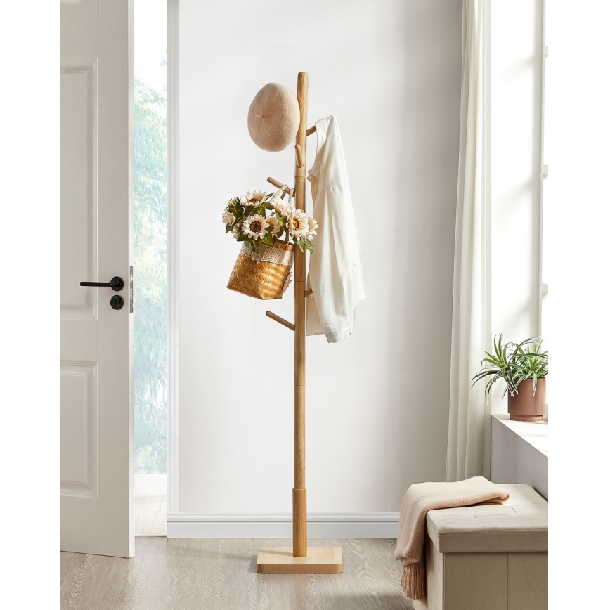 Samostoječi obešalnik LINEA, rjav