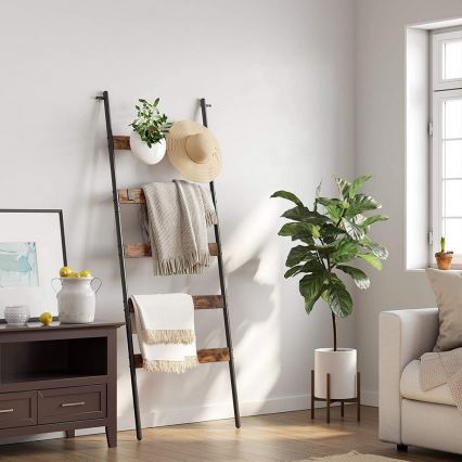 Samostoječi obešalnik NAVARO, rjav/črn