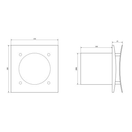 Sapho - Aksialni ventilator EIRA 15W/230V bel