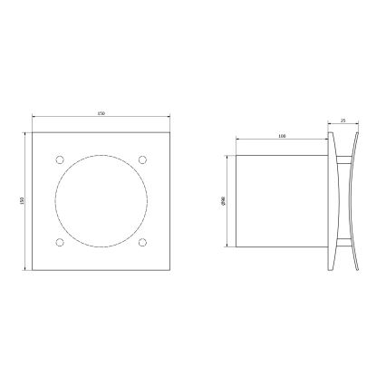 Sapho - Aksialni ventilator z časovnikom EIRA 15W/230V bela