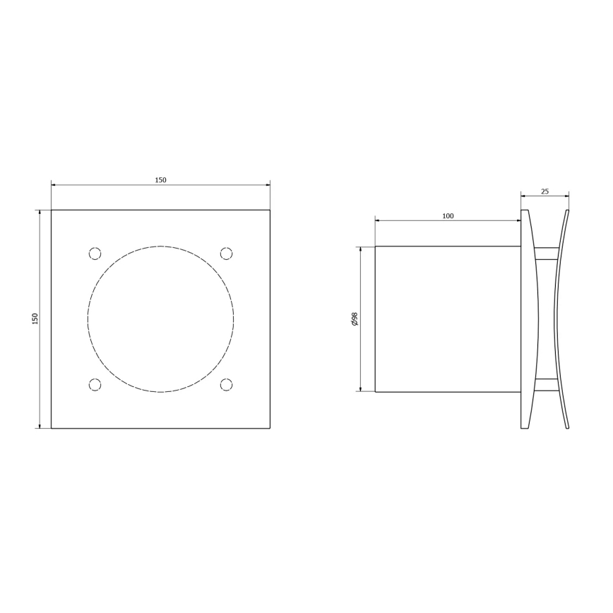 Sapho - Aksialni ventilator z časovnikom EIRA 15W/230V bela