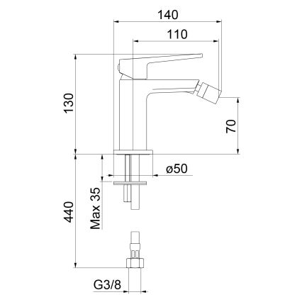 Sapho - Bide pipa TURSI mat črna
