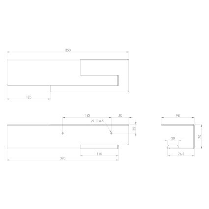 Sapho - Držalo za toaletni papir s polico 9,5x35 cm mat črna
