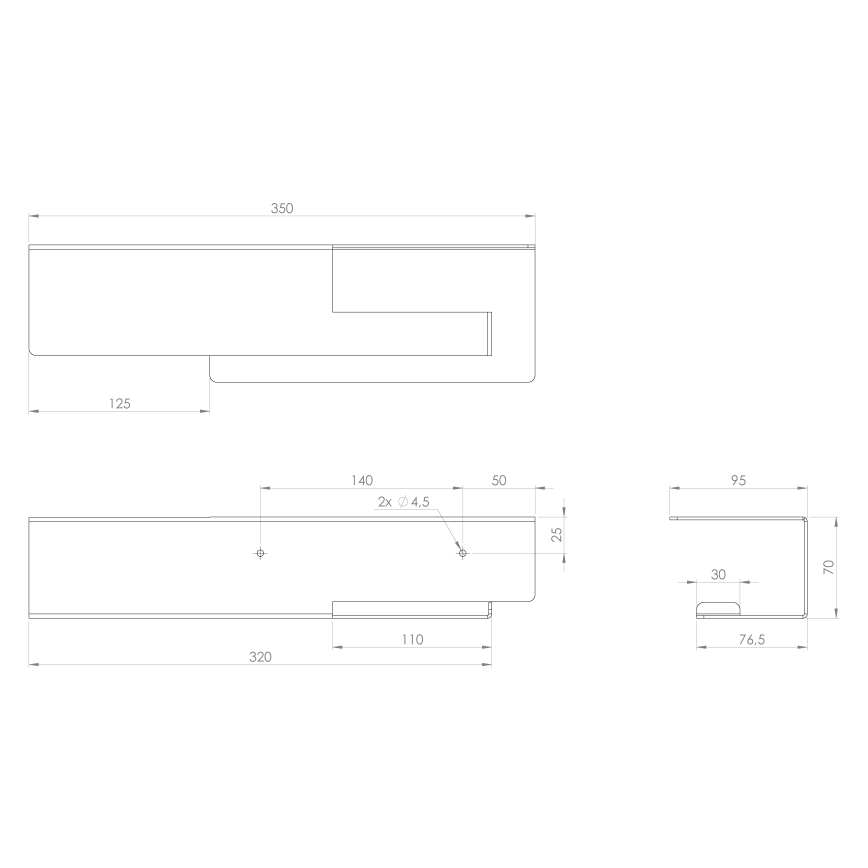 Sapho - Držalo za toaletni papir s polico 9,5x35 cm mat črna