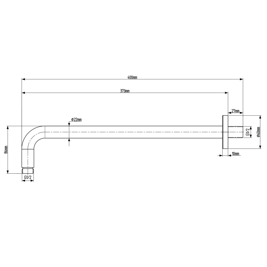 Sapho - Držalo za tuš okrogla 40 cm mat črna