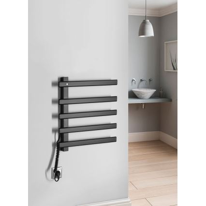 Sapho - Električni grelec za brisače ELCOR 63W 48x52 cm mat črna