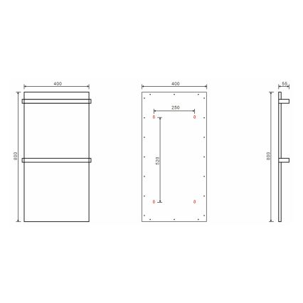 Sapho - Električni grelec za brisače ELMIS 120W 80x40 cm mat bela