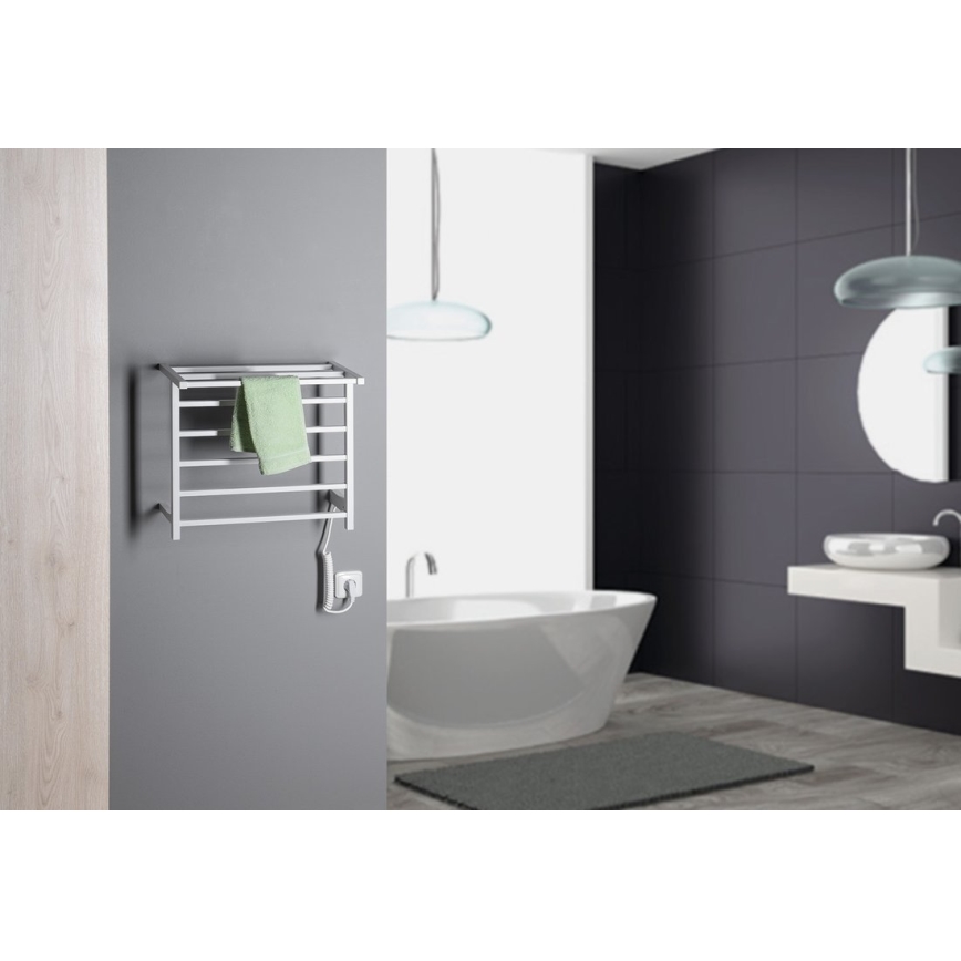 Sapho - Električni grelec za brisače ELZOR 60W  47x50 cm v mat beli barvi
