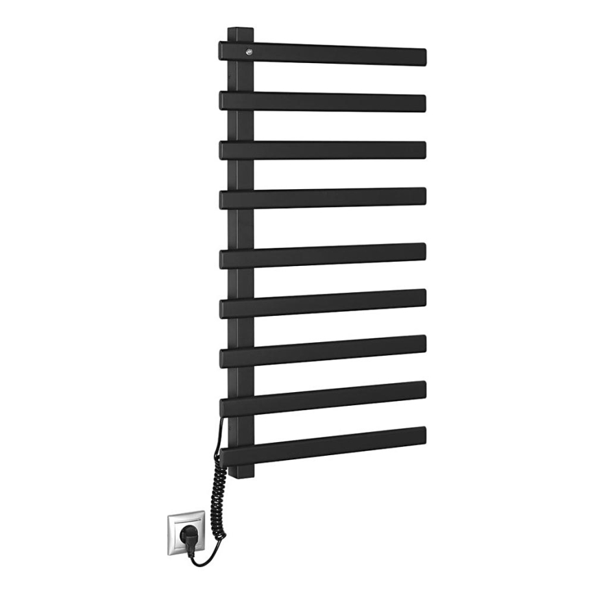 Sapho - Električni nosilec za brisače ELCOR 128W/230V 92 cm mat črna levo