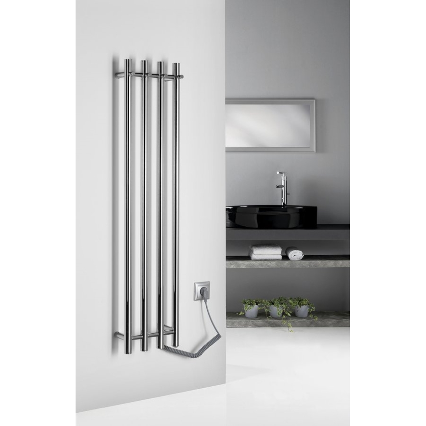 Sapho - Električni nosilec za brisače PAPINADO 85W/230V 120 cm sijajni krom desno