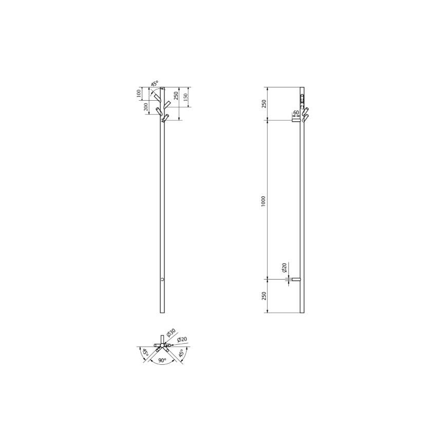 Sapho - Električni nosilec za brisače PASADOR 30W/230V 150 cm mat črna
