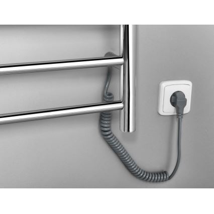 Sapho - Električni nosilec za brisače REDONDO 130W/230V 150 cm sijajni krom desno okrogla