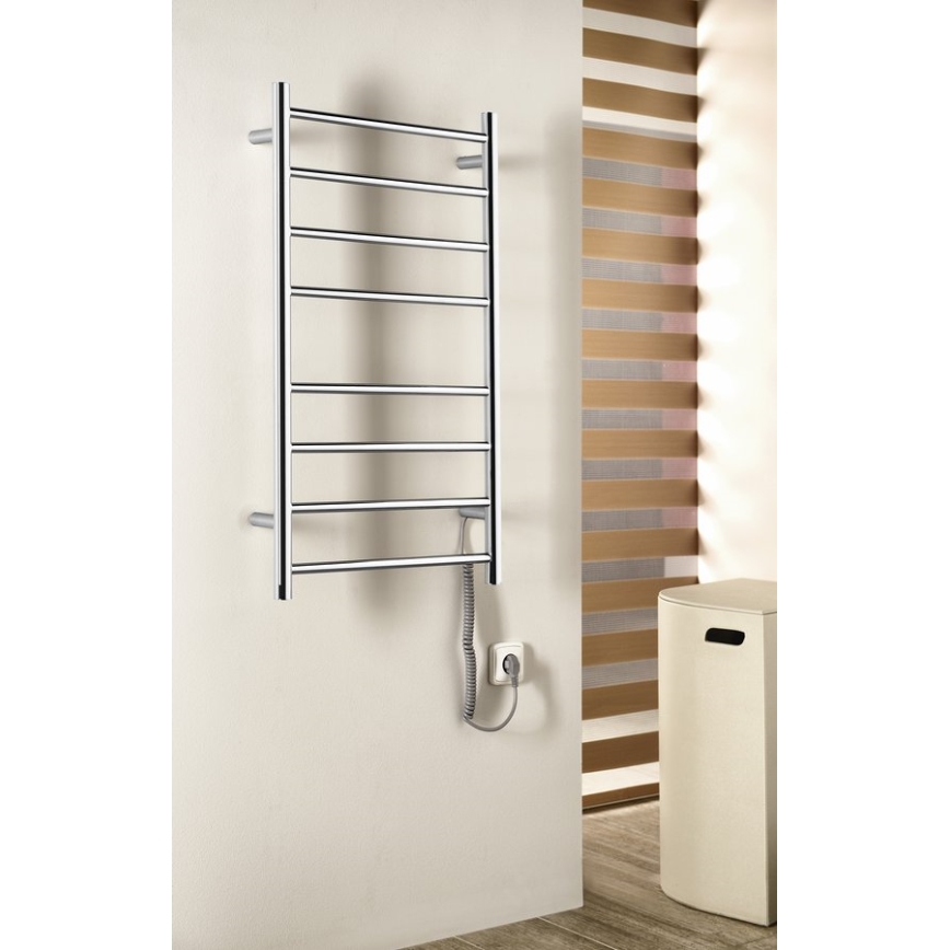 Sapho - Električni nosilec za brisače REDONDO 75W/230V 90 cm sijajni krom desno okrogla